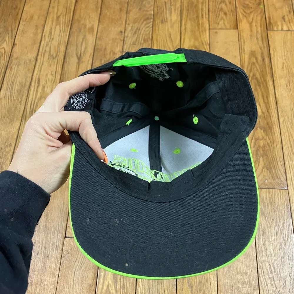 Columbus Clippers Signed Hat MiLB OC Sports‎ Youth Snapback Black Neon Green Cap